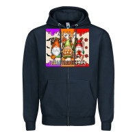 Navy Happy Hallothanksmas gnomes Zipper Hoodie - texasbilliewilder
