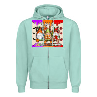 Seafoam Happy Hallothanksmas gnomes Zipper Hoodie - texasbilliewilder