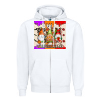 White Happy Hallothanksmas gnomes Zipper Hoodie - texasbilliewilder
