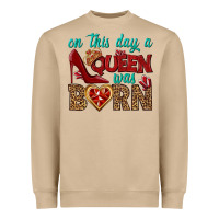 Mushroom on this day a queen was born Heavyweight Sweatshirt - BundleAndBundleShop
