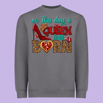 On This Day A Queen Was Born Heavyweight Sweatshirt Designed By Bundleandbundleshop