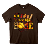 Chocolate Brown no place like home softball Heavy Core Tee - Jasminsmagicworld