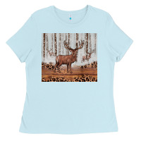 Baby Blue reinder Ladies Tee - JahusDesignShop