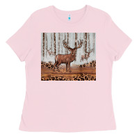 Bubblegum Pink reinder Ladies Tee - JahusDesignShop