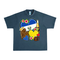 Midnight Navy el salvador hearts Urban Heavy Tee - NancyCooperArtShop