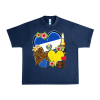 Navy el salvador hearts Urban Heavy Tee - NancyCooperArtShop