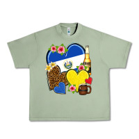 Oil Green el salvador hearts Urban Heavy Tee - NancyCooperArtShop