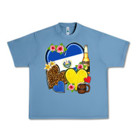 Pebble Blue el salvador hearts Urban Heavy Tee - NancyCooperArtShop