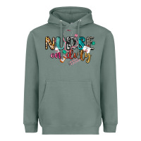 Sage Nurse on duty Heavyweight Hoodie - CowGirlArtShop