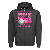 Charcoal Heather In October We Wear Pink and Watch Volleyball Zipper Hoodie - texasbilliewilder