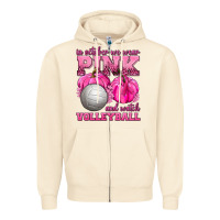 Sandshell In October We Wear Pink and Watch Volleyball Zipper Hoodie - texasbilliewilder