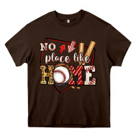 Chocolate Brown no place like home baseball Heavy Core Tee - Jasminsmagicworld