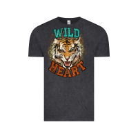 Vintage Black wild heart tiger college western Vintage Tee - NancyCooperArtShop