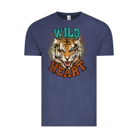 Vintage Denim wild heart tiger college western Vintage Tee - NancyCooperArtShop