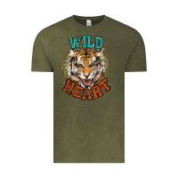 Vintage Olive wild heart tiger college western Vintage Tee - NancyCooperArtShop