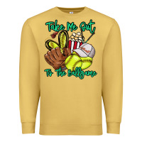 Antique Gold Take me out to the ballgame Premium Sweatshirt - HowdyJamesFarm