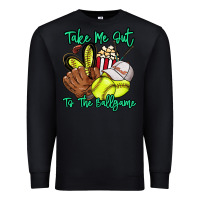 Black Take me out to the ballgame Premium Sweatshirt - HowdyJamesFarm