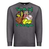 Charcoal Heather Take me out to the ballgame Premium Sweatshirt - HowdyJamesFarm