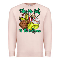Pale Pink Take me out to the ballgame Premium Sweatshirt - HowdyJamesFarm