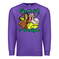 Purple Take me out to the ballgame Premium Sweatshirt - HowdyJamesFarm