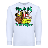 White Take me out to the ballgame Premium Sweatshirt - HowdyJamesFarm