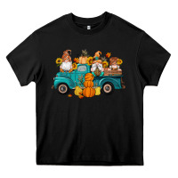 Fall Gnomes Truck Pumpkin Sunflowers Heavy Core Tee | Teevron