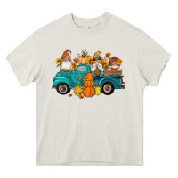 Cream fall gnomes truck pumpkin sunflowers Heavy Core Tee - Artiststas