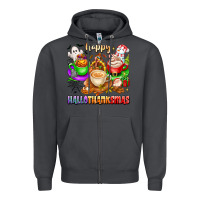 Smoke happy hallothanksmas coffee cups with ghost turkey Zipper Hoodie - texasbilliewilder
