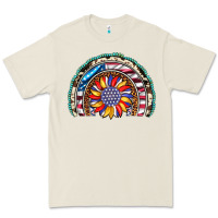 Sunflower American Flag Leopard Gemstone Cowhide Rainbow Premium Tee | Teevron