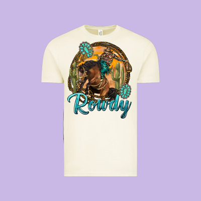 Western Rowdy Vintage Tee Designed By Nancycooperartshop