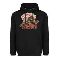 Black Long live cowboys cards Heavyweight Hoodie - HowdyJamesFarm