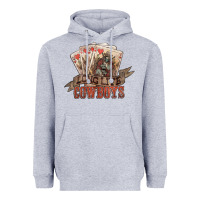 Heather Grey Long live cowboys cards Heavyweight Hoodie - HowdyJamesFarm