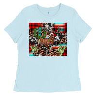 Baby Blue christmas reinder Ladies Tee - JahusDesignShop