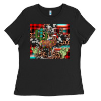 Black christmas reinder Ladies Tee - JahusDesignShop