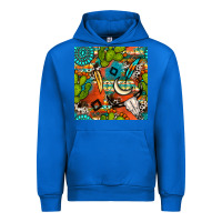 Cobalt western cactus aztec seamless pattern Urban Hoodie - BundleAndBundleShop