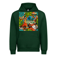 Forest Green western cactus aztec seamless pattern Urban Hoodie - BundleAndBundleShop