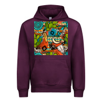 Mauve Wine western cactus aztec seamless pattern Urban Hoodie - BundleAndBundleShop