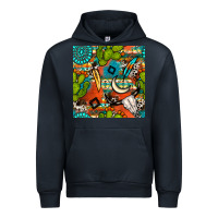 Navy western cactus aztec seamless pattern Urban Hoodie - BundleAndBundleShop