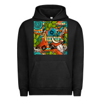 Pigment Black western cactus aztec seamless pattern Urban Hoodie - BundleAndBundleShop