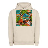 Pigment French Oak western cactus aztec seamless pattern Urban Hoodie - BundleAndBundleShop