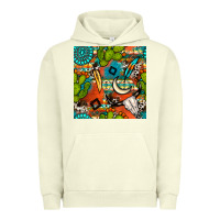 Pigment Pistachio western cactus aztec seamless pattern Urban Hoodie - BundleAndBundleShop