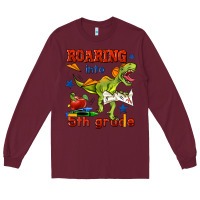 Burgundy roaring into 5th grade Long Sleeve Tee - BundleAndBundleShop