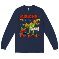 Navy roaring into 5th grade Long Sleeve Tee - BundleAndBundleShop