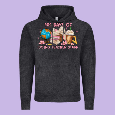 100 Days Of Doing Teacher Stuff Vintage Hoodie Designed By Maliassmallbusiness