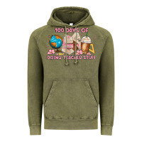 Vintage Olive 100 days of doing teacher stuff Vintage Hoodie - MaliasSmallBusiness