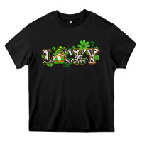 Black lucky with gnome and  shamrocks Heavy Core Tee - AdoDesignShop