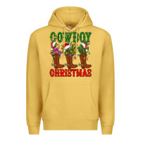 Antique Gold cowboy christmas boots cactus Premium Hoodie - CowGirlArtShop