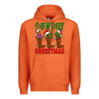 Carrot cowboy christmas boots cactus Premium Hoodie - CowGirlArtShop