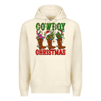 Sandshell cowboy christmas boots cactus Premium Hoodie - CowGirlArtShop