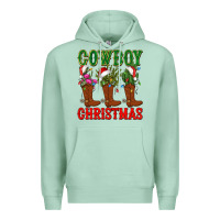 Seafoam cowboy christmas boots cactus Premium Hoodie - CowGirlArtShop